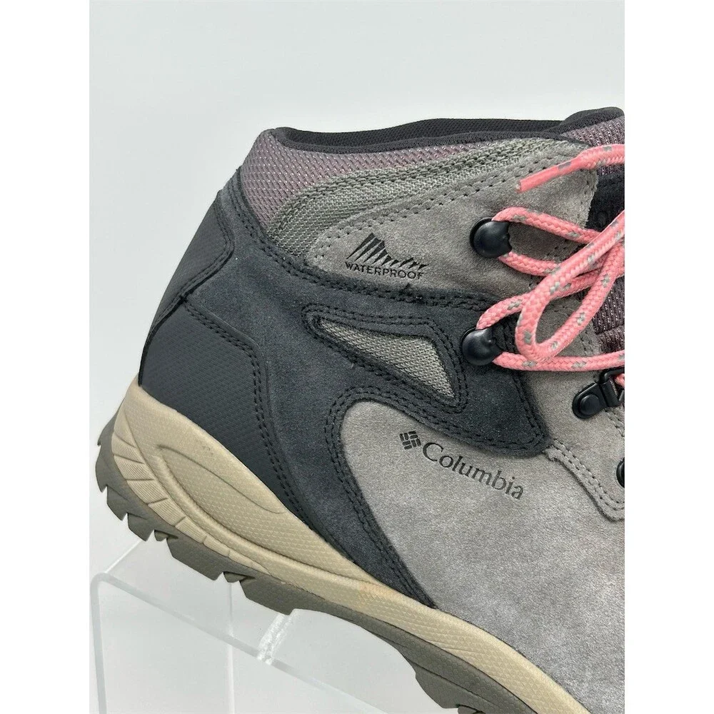 Columbia Newton Ridge Plus Waterproof Amped Hiking Boots Gray Pink Size 11